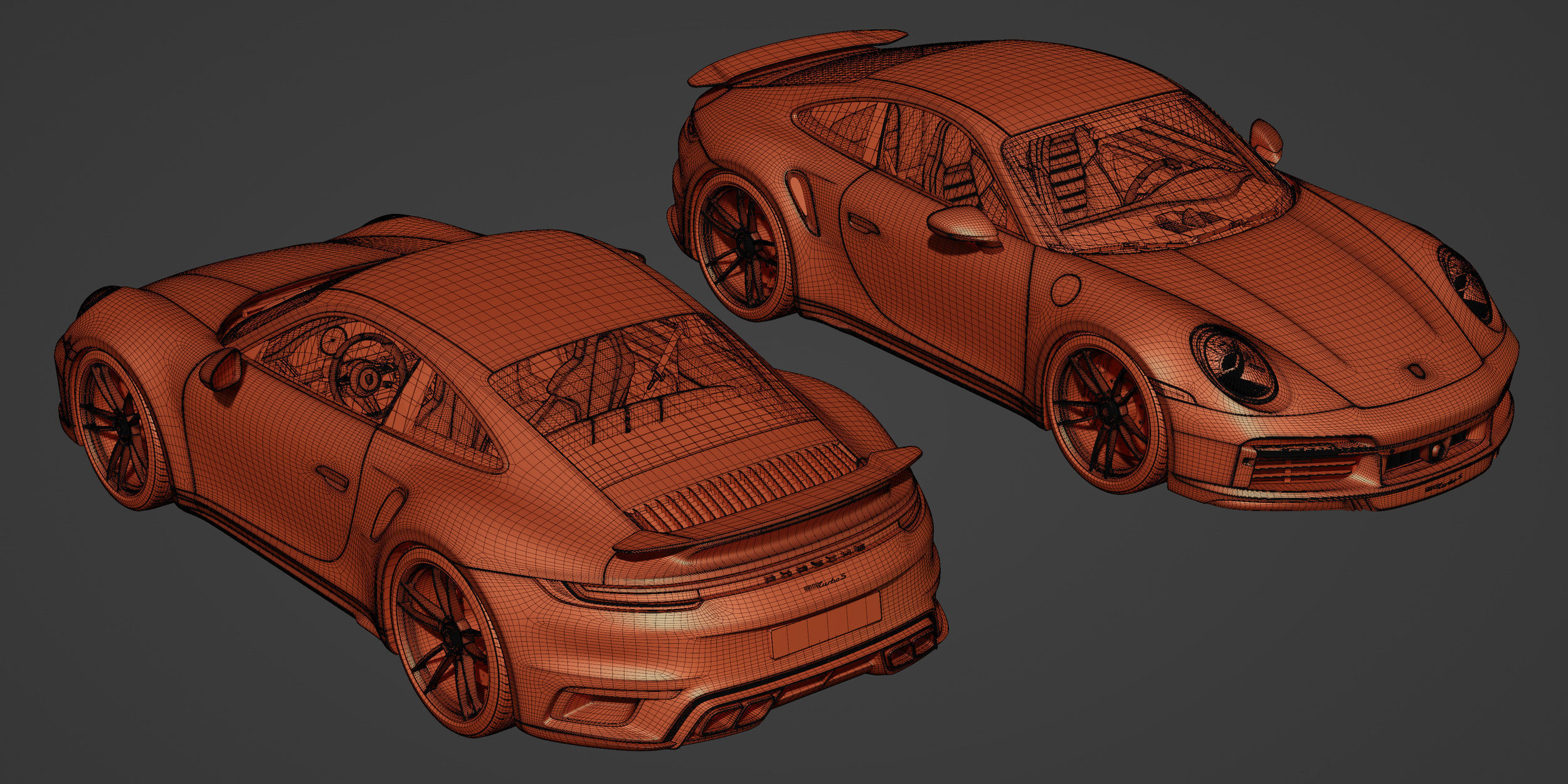 Porsche 911 Turbo S Daylight Scene 3D model_14