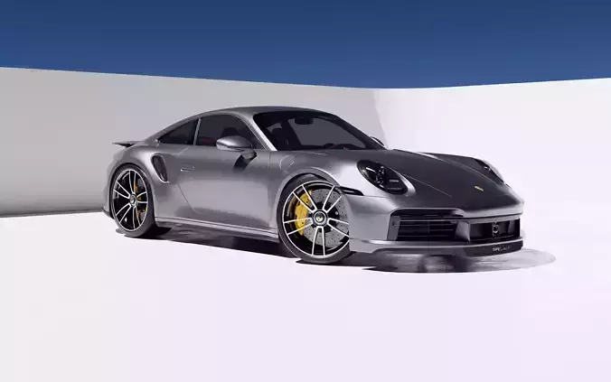 Porsche 911 Turbo S Daylight Scene 3D model
