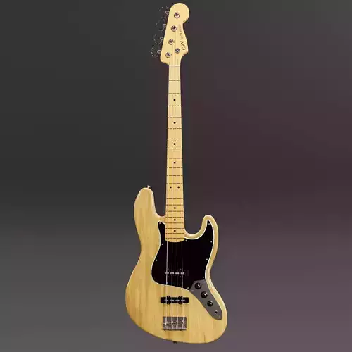 Jazz Bass - Wood and Maple Low-poly 3D model