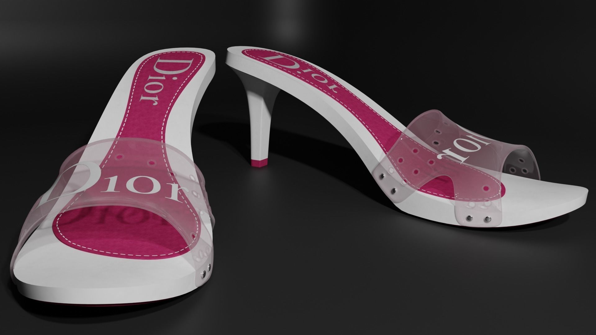 Dior Jelly Mules 3D model_3