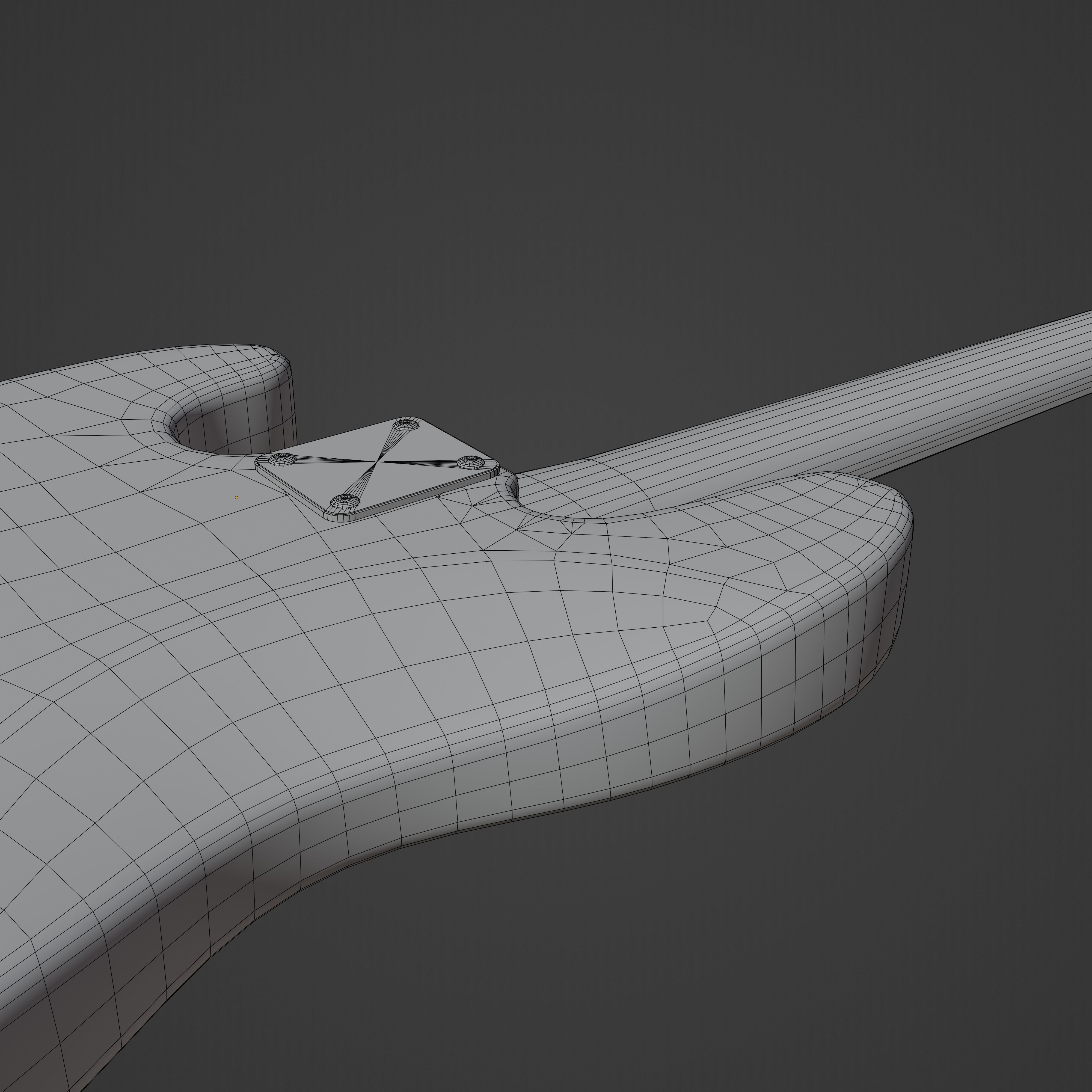 Jazz Bass - Black Low-poly 3D model_17