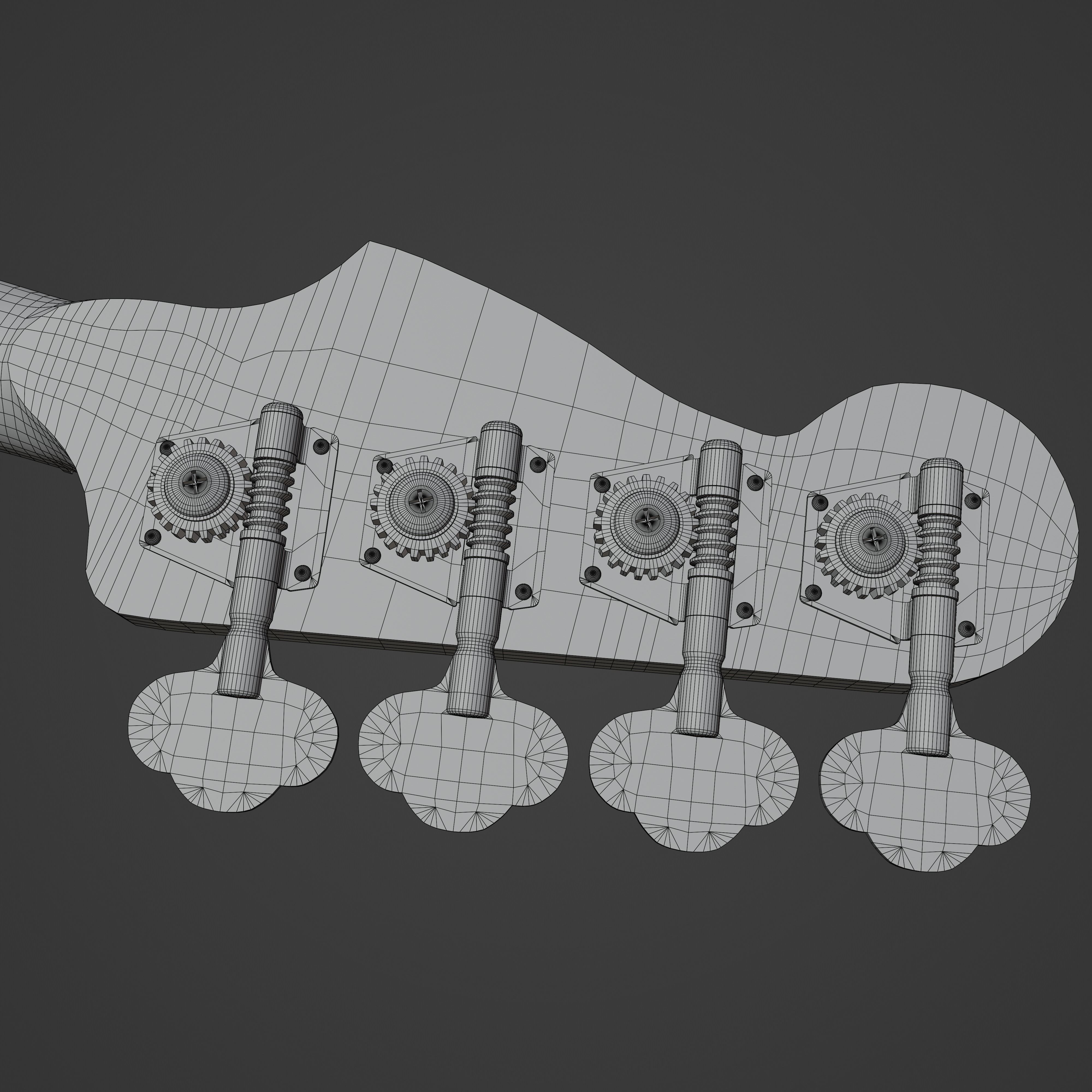 Jazz Bass - Black Low-poly 3D model_15