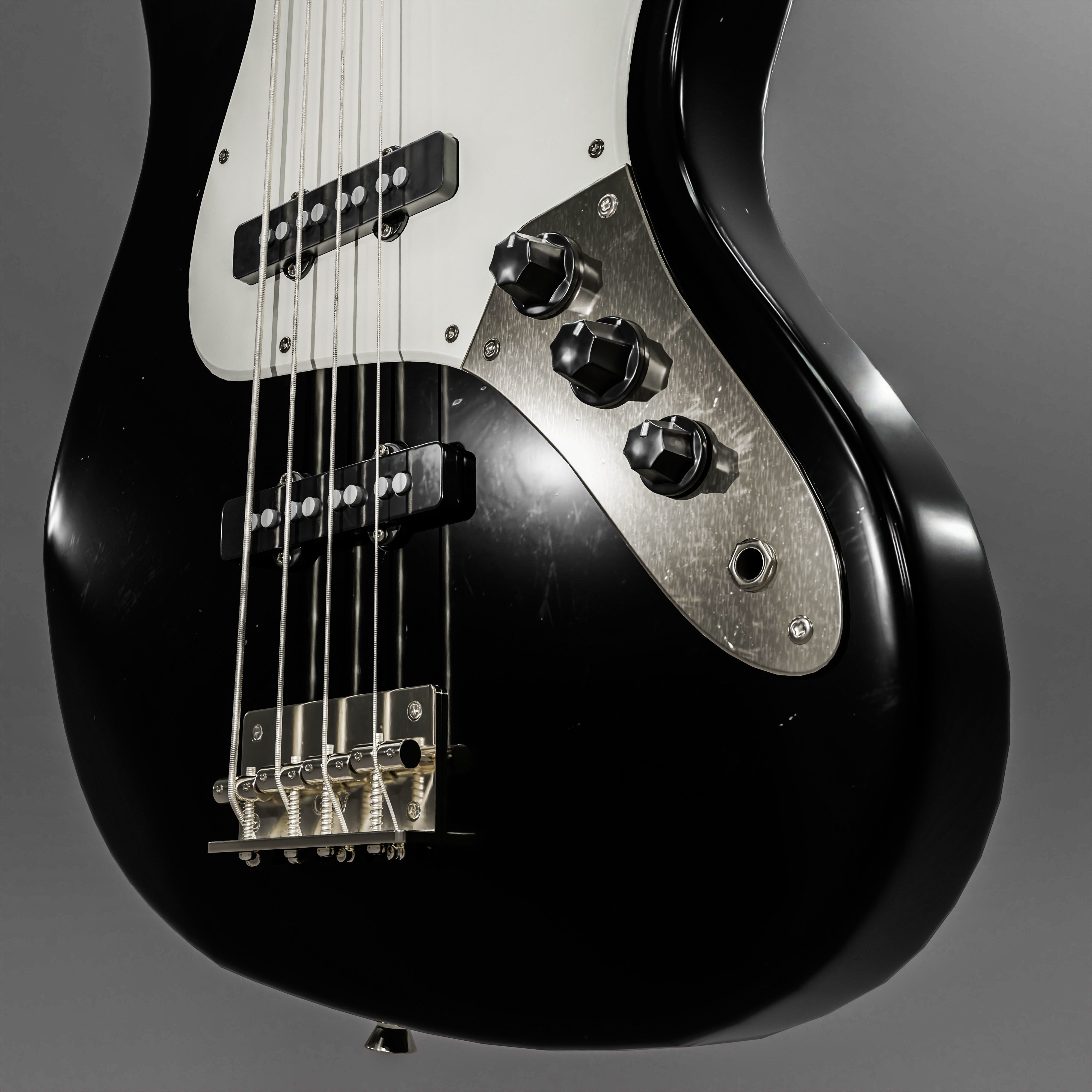 Jazz Bass - Black Low-poly 3D model_4