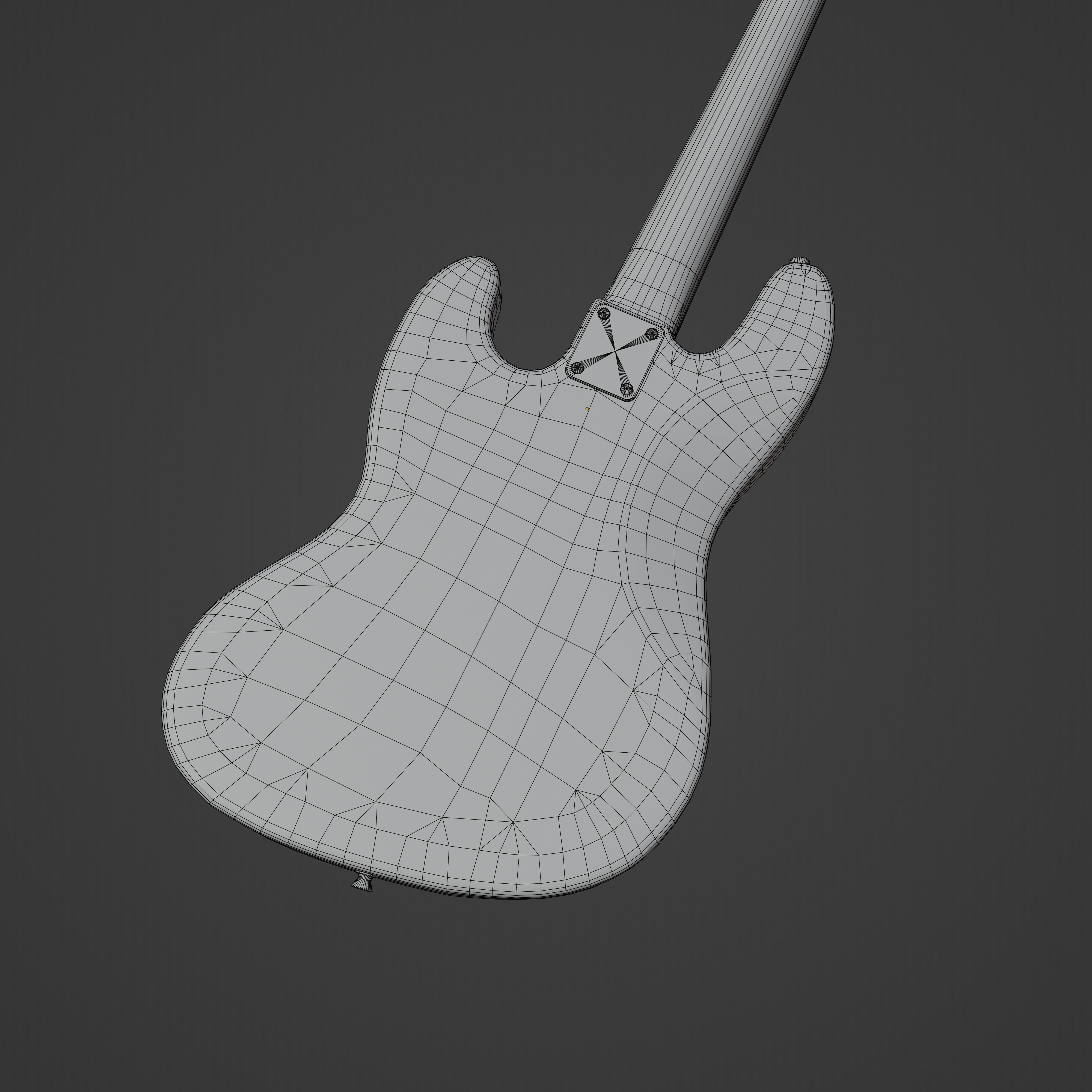 Jazz Bass - Black Low-poly 3D model_16