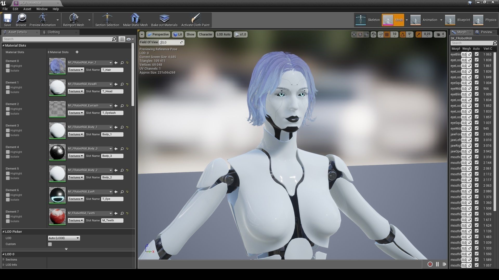 Female Robot R68 Pack Low-poly 3D model_15