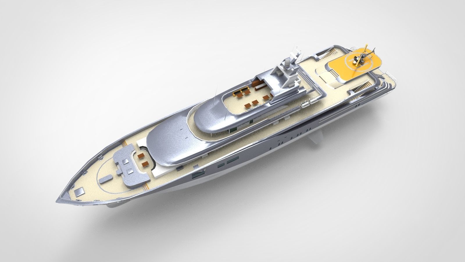 Oceanco super yacht grey 3D model_4