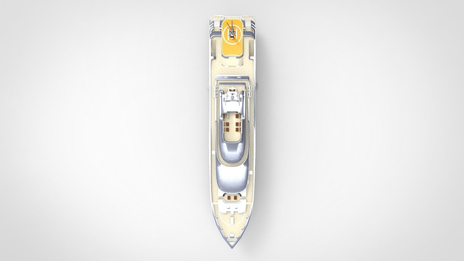 Oceanco super yacht grey 3D model_2
