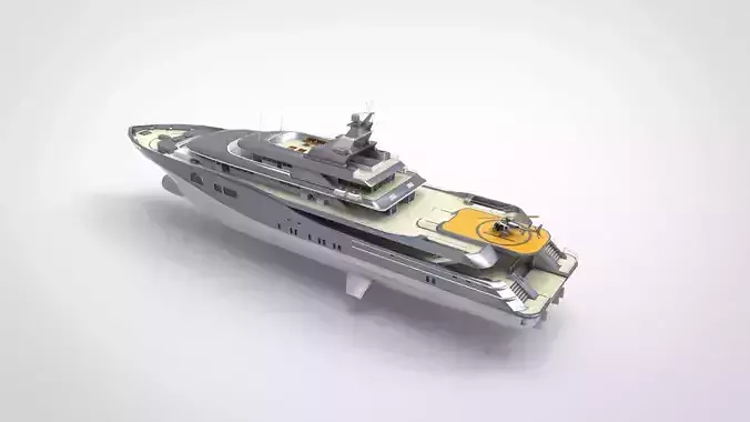 Oceanco super yacht grey 3D model