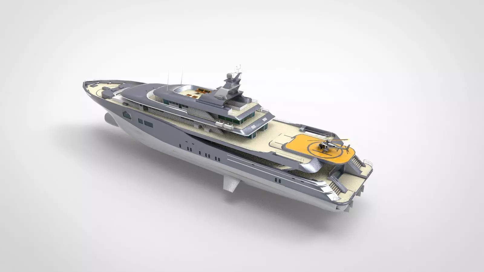 Oceanco super yacht grey 3D model_0