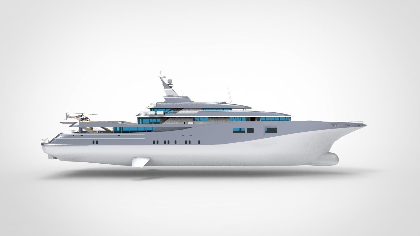 Oceanco super yacht grey 3D model_3