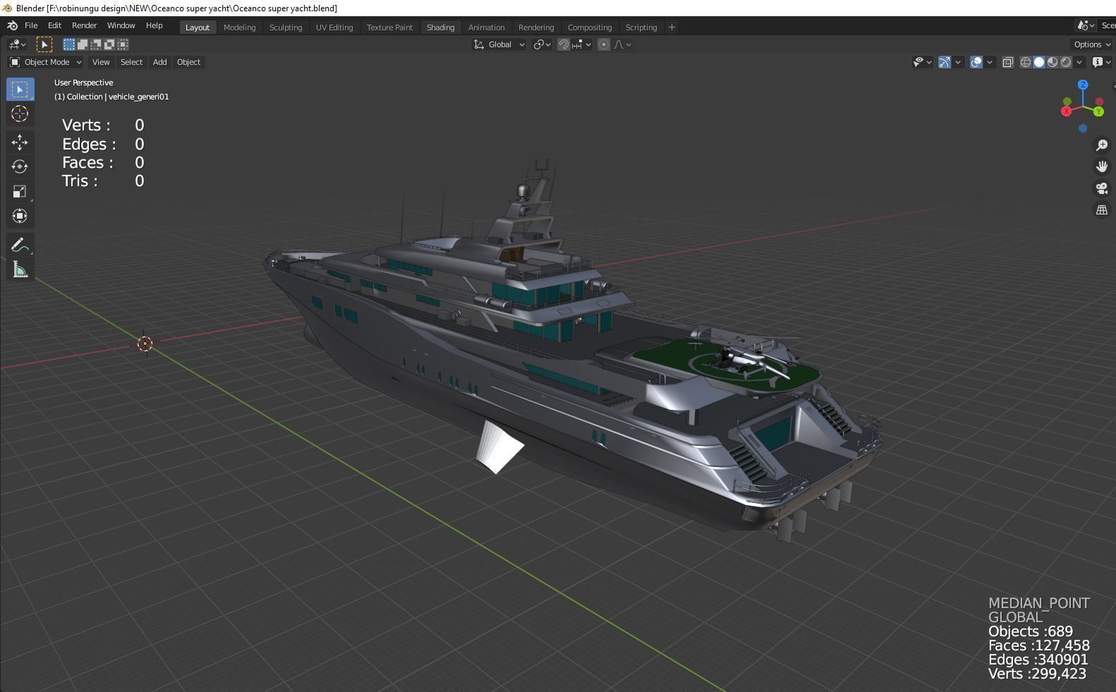 Oceanco super yacht grey 3D model_1