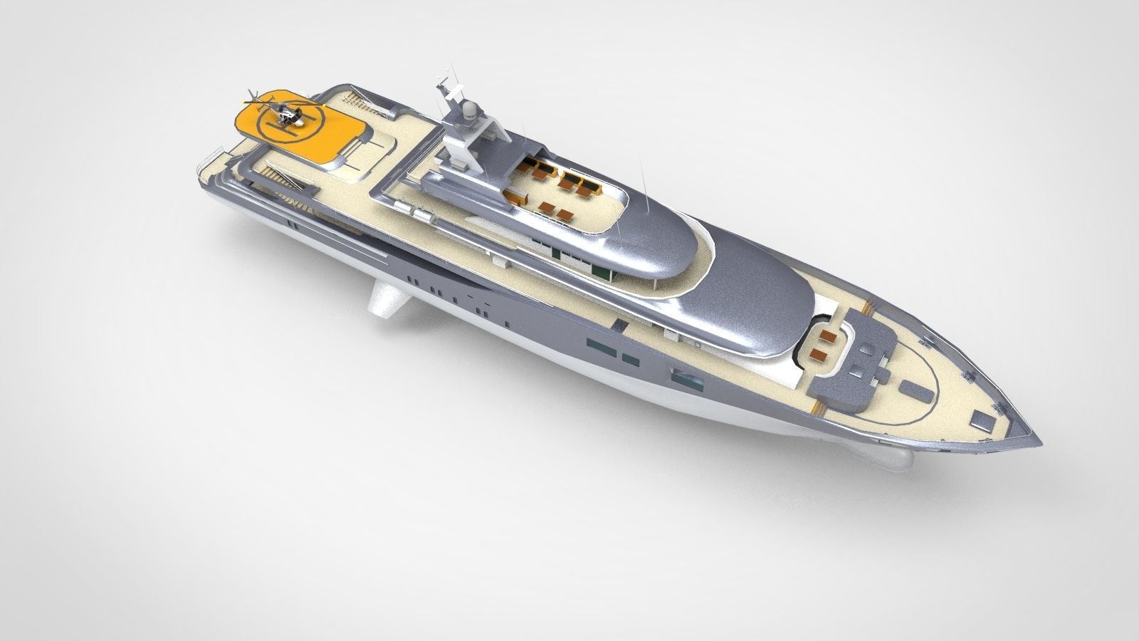 Oceanco super yacht grey 3D model_8