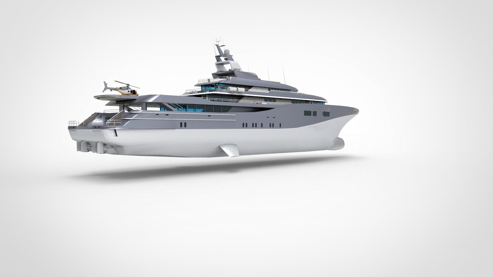 Oceanco super yacht grey 3D model_5