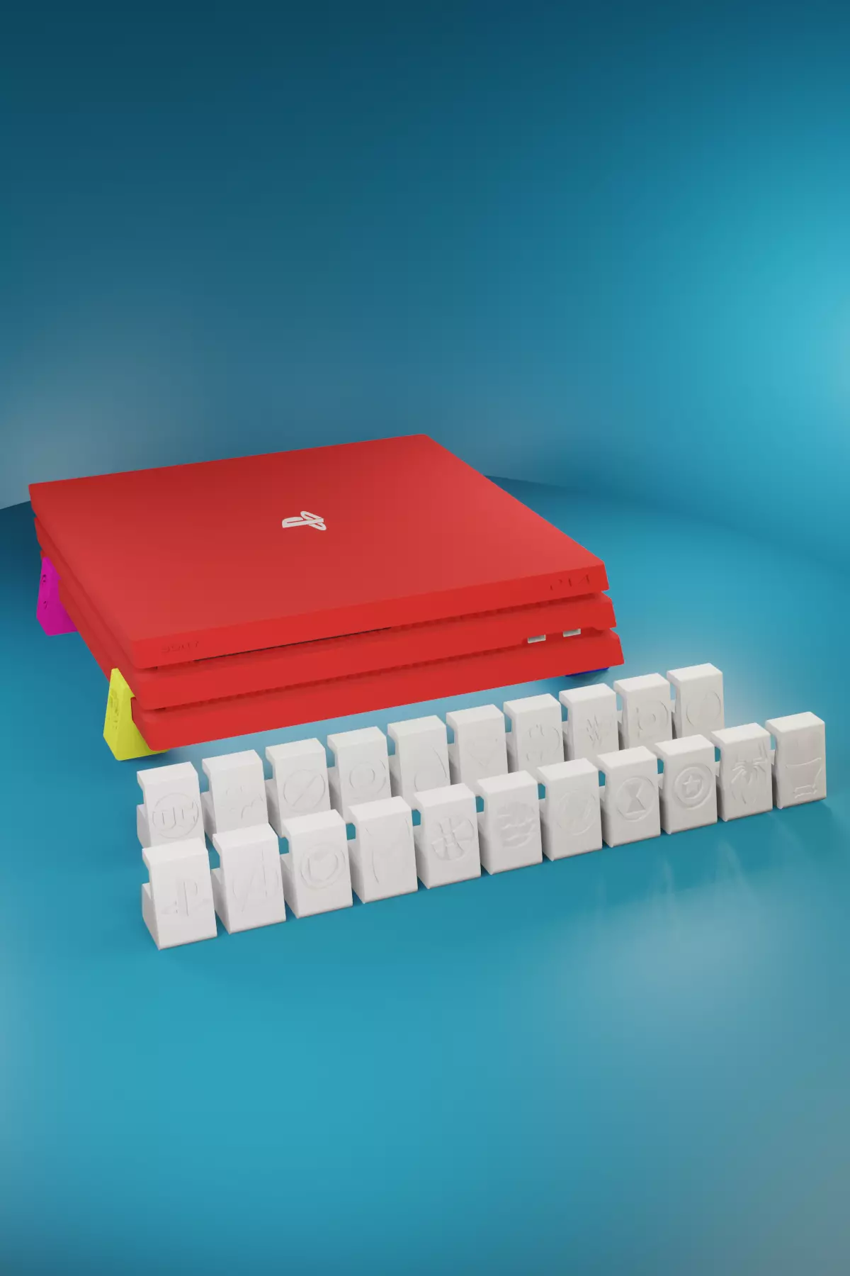 40 CONSOLE STANDS PS4 SLIM OR FAT MARVEL DC COMICS 3D model_0