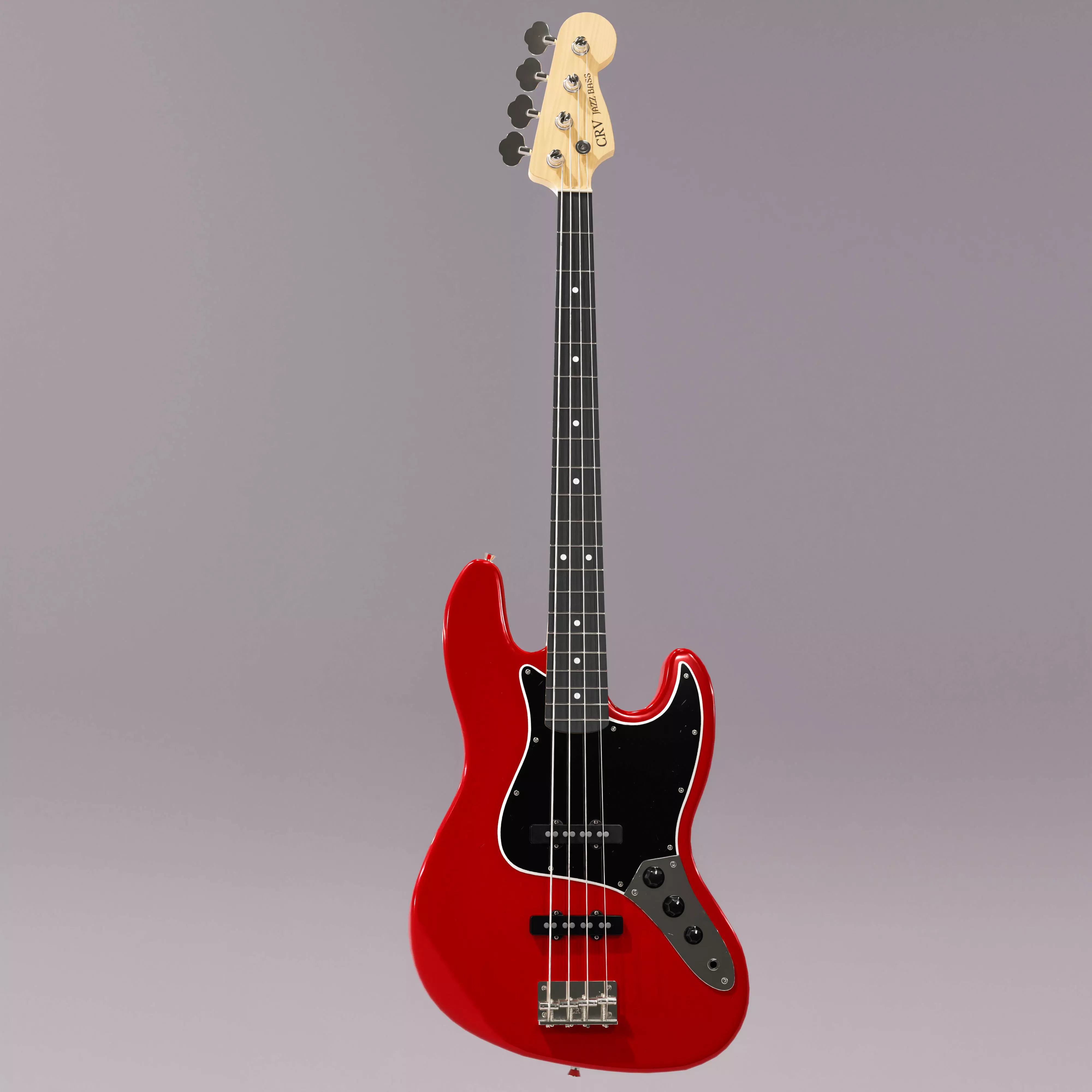 Jazz Bass - Scarlet Red Low-poly 3D model_0