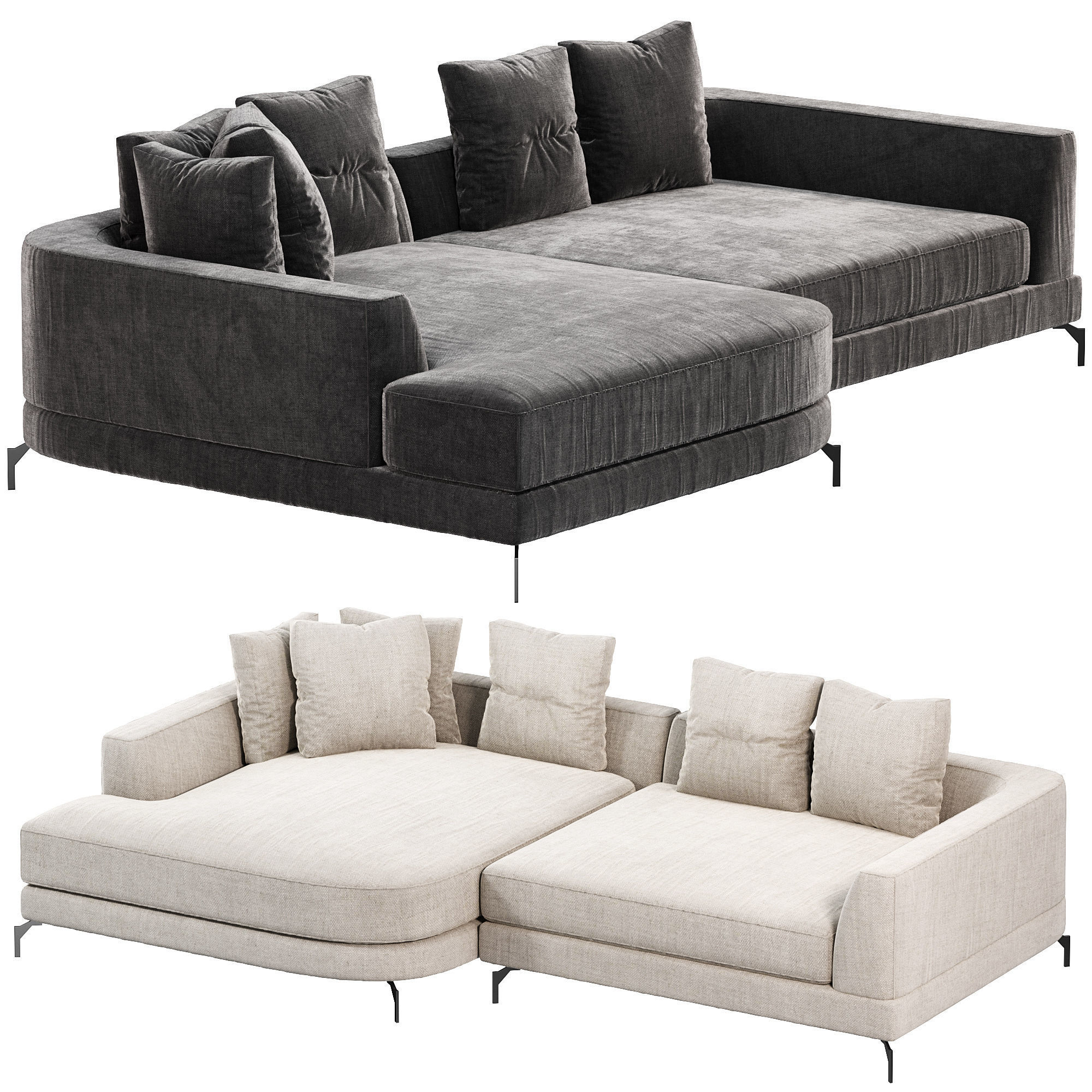 Sofa Moderno S left by eichholtz 3D model_1