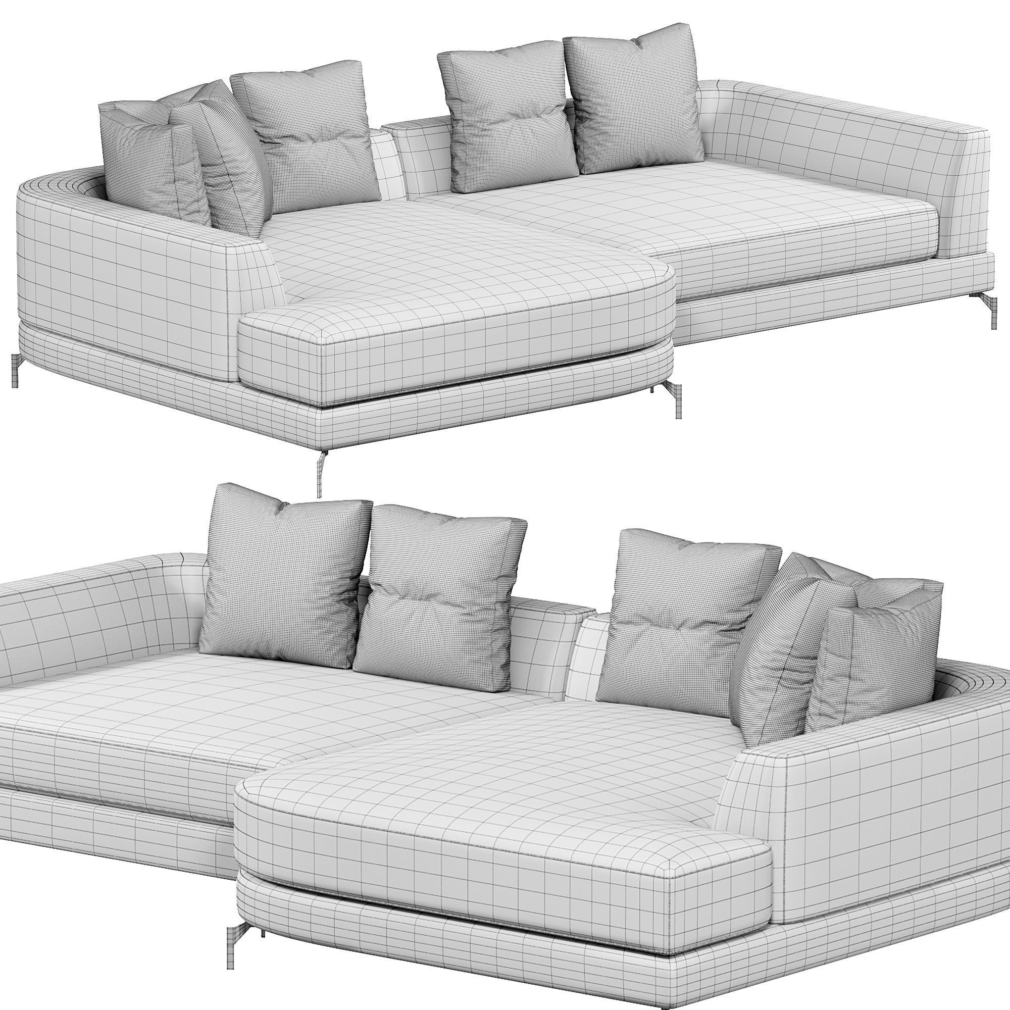 Sofa Moderno S left by eichholtz 3D model_3