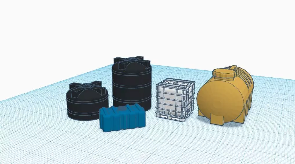 Water tank pack H0 scale 1-87 3D print model_0