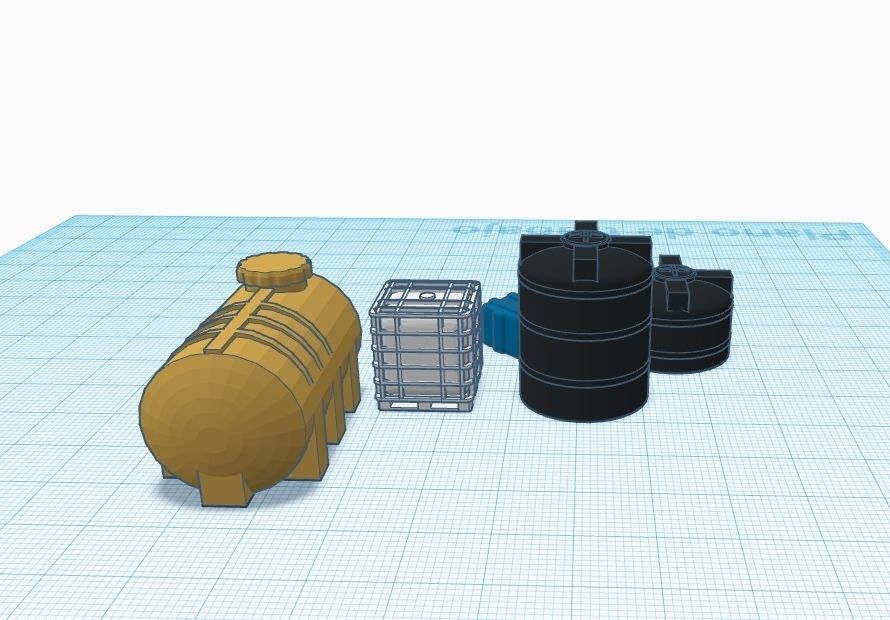 Water tank pack H0 scale 1-87 3D print model_2