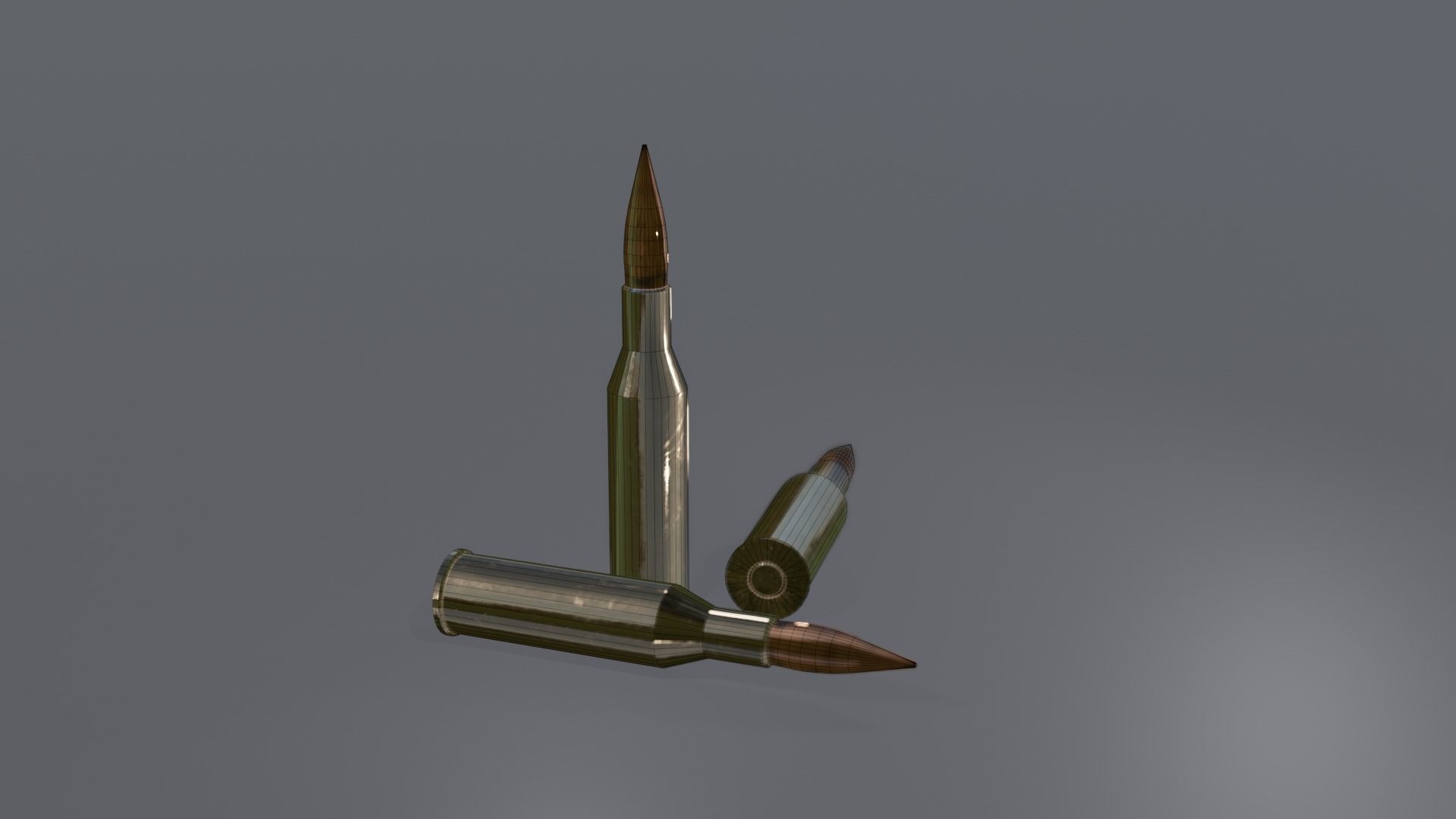 bullet cartridge  Low-poly 3D model_2