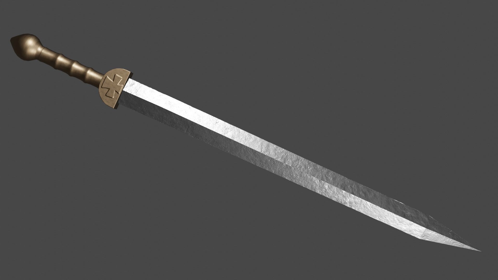 Gladius sword Low-poly 3D model_1
