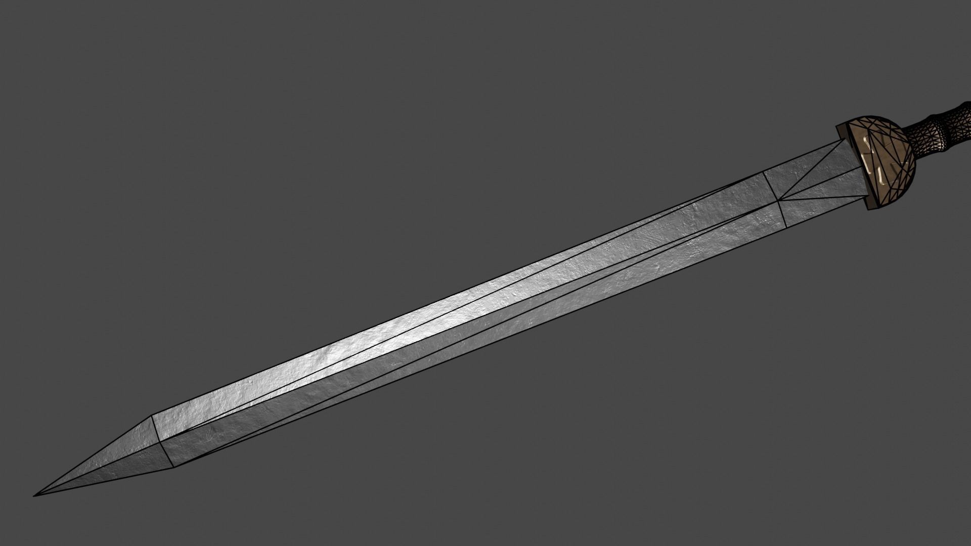Gladius sword Low-poly 3D model_12