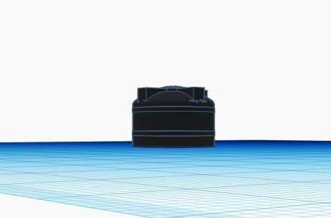 Black water storage 500L H0scale 1-87 3D print model_2