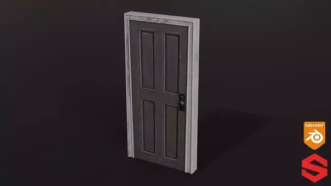 Interior Old Door 3d