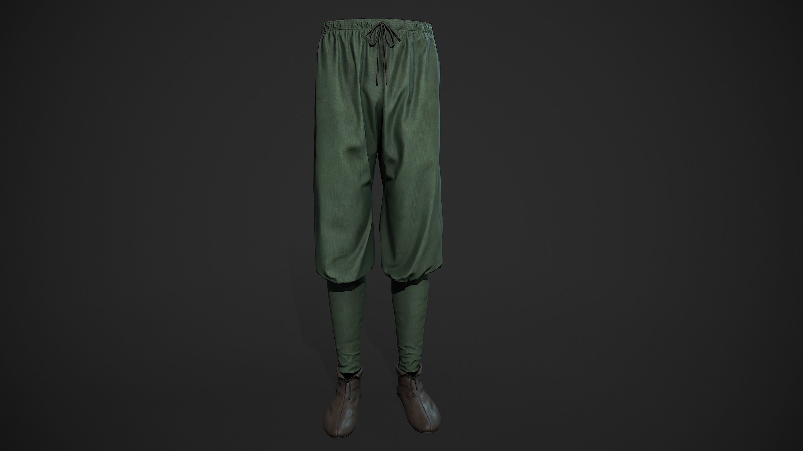 Green Medieval Outfit Low-poly 3D model_18
