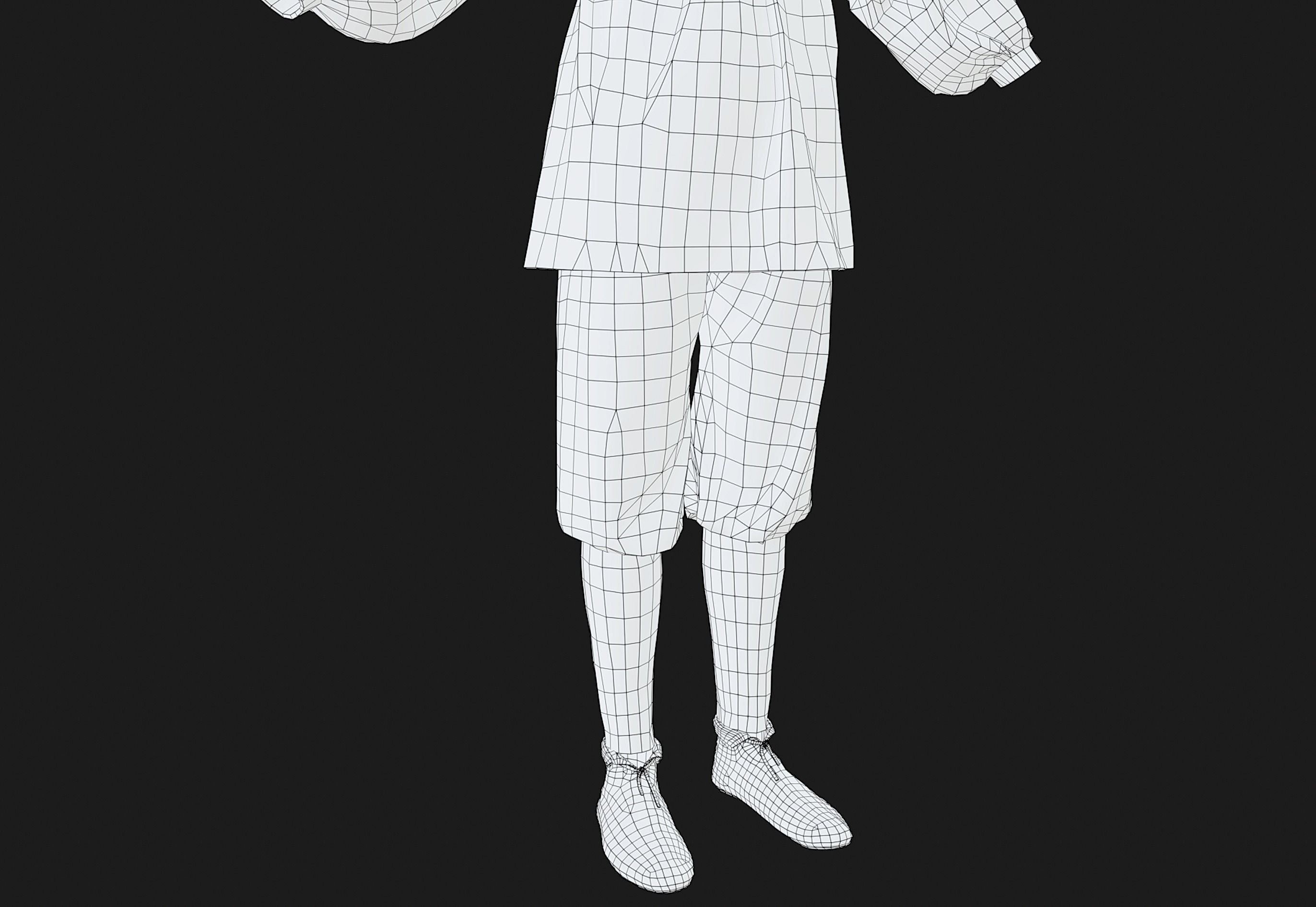 Green Medieval Outfit Low-poly 3D model_22