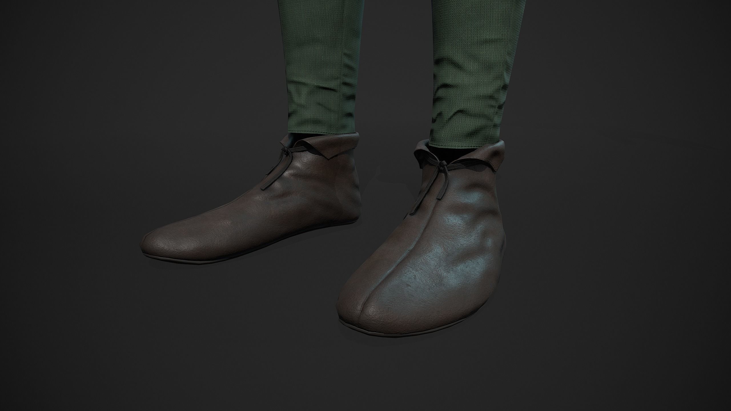 Green Medieval Outfit Low-poly 3D model_8