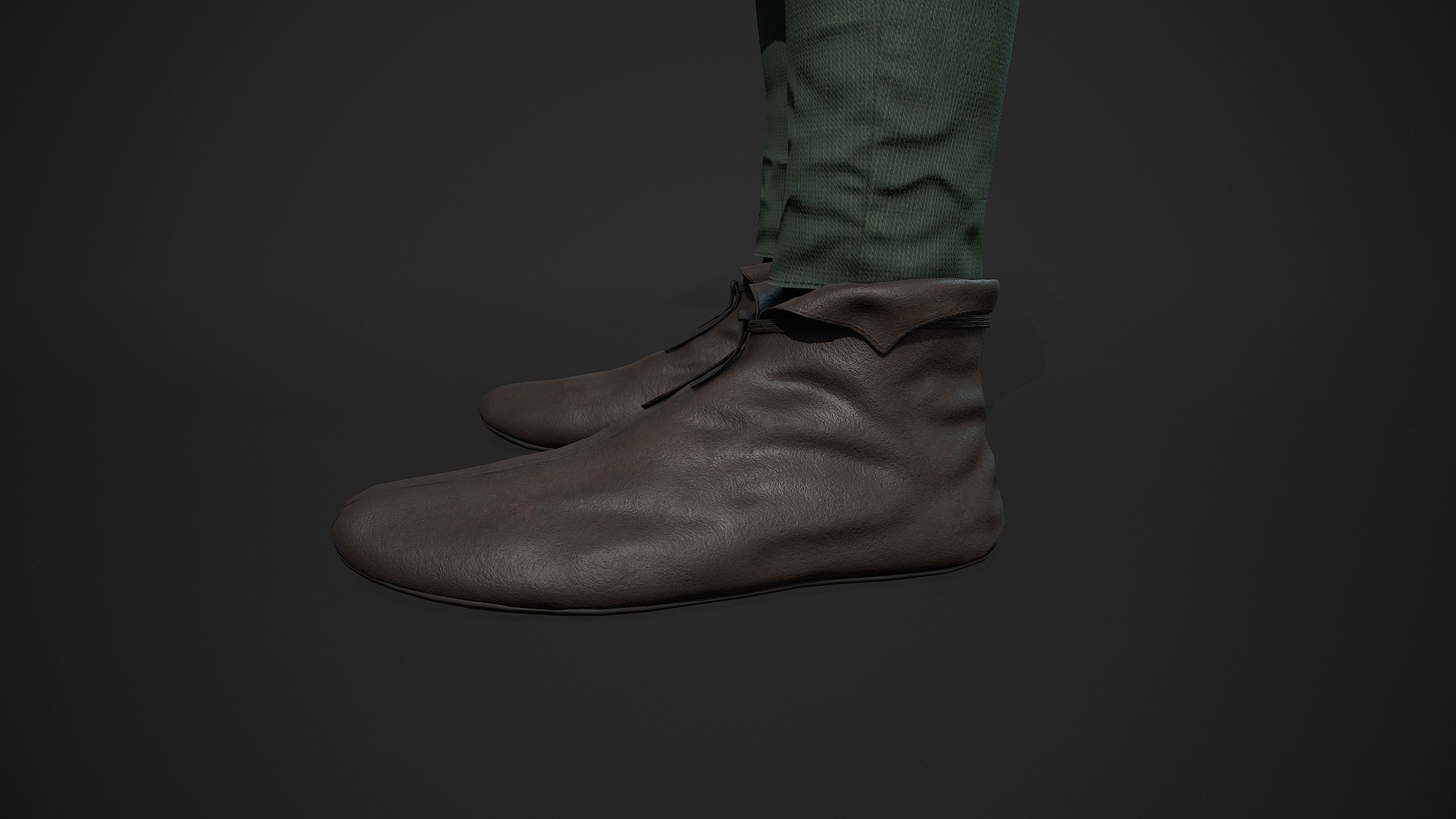 Green Medieval Outfit Low-poly 3D model_7