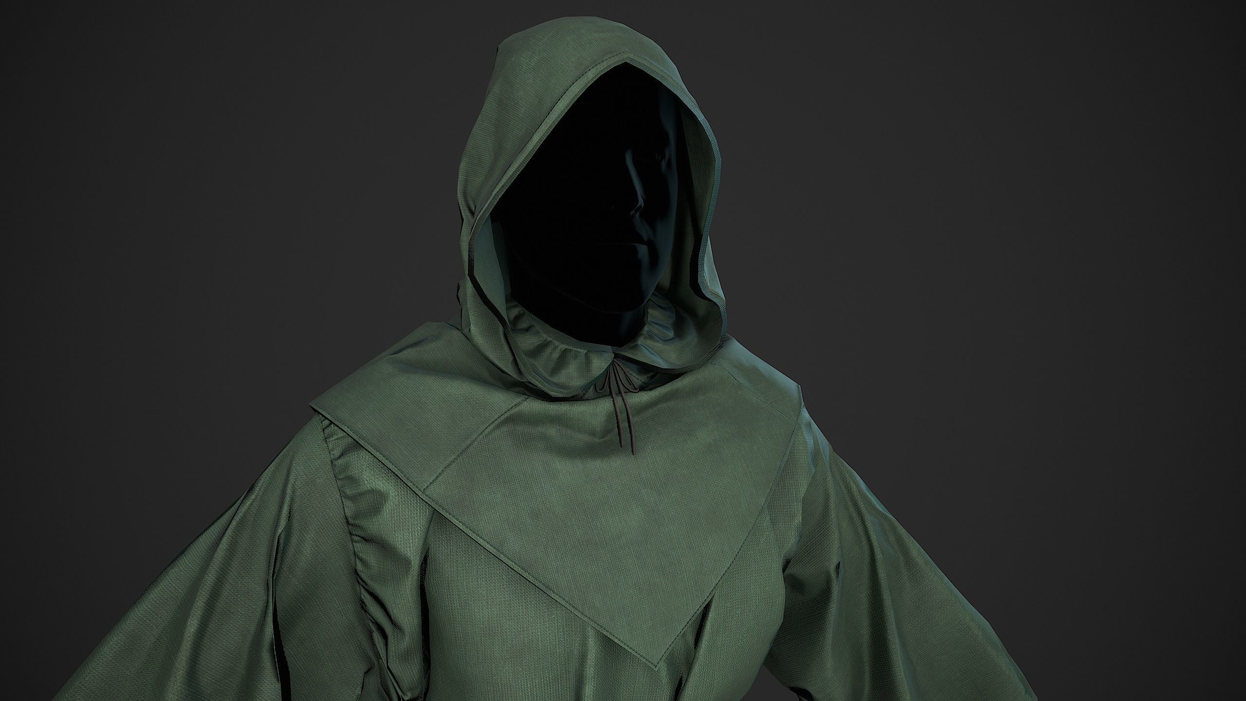 Green Medieval Outfit Low-poly 3D model_4