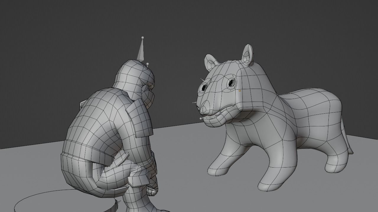 The tiger and the castle guard animated short Low-poly 3D model_10