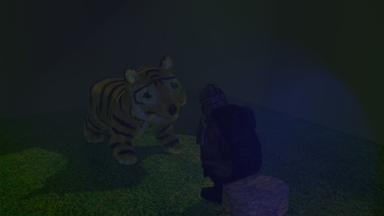 The tiger and the castle guard animated short Low-poly 3D model_7