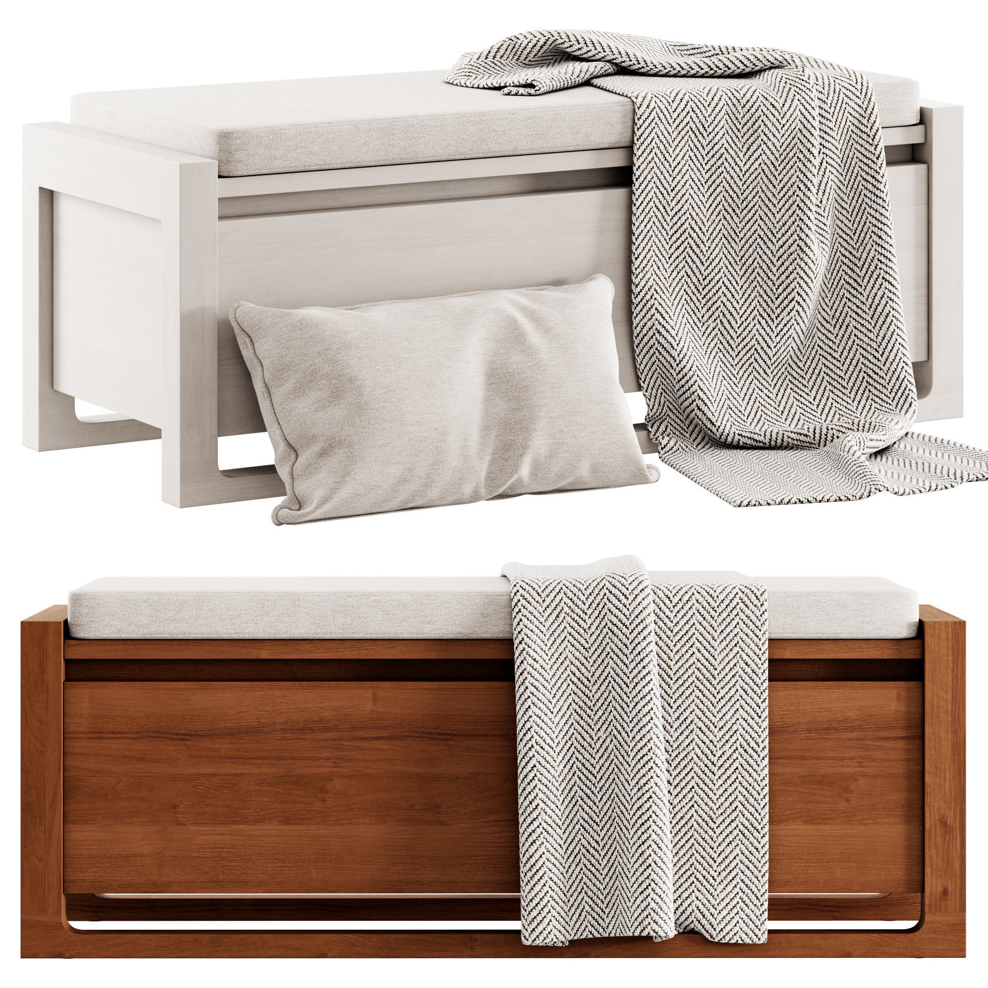 Matera Storage Bench Cushion by Design Within Reach 3D model_1