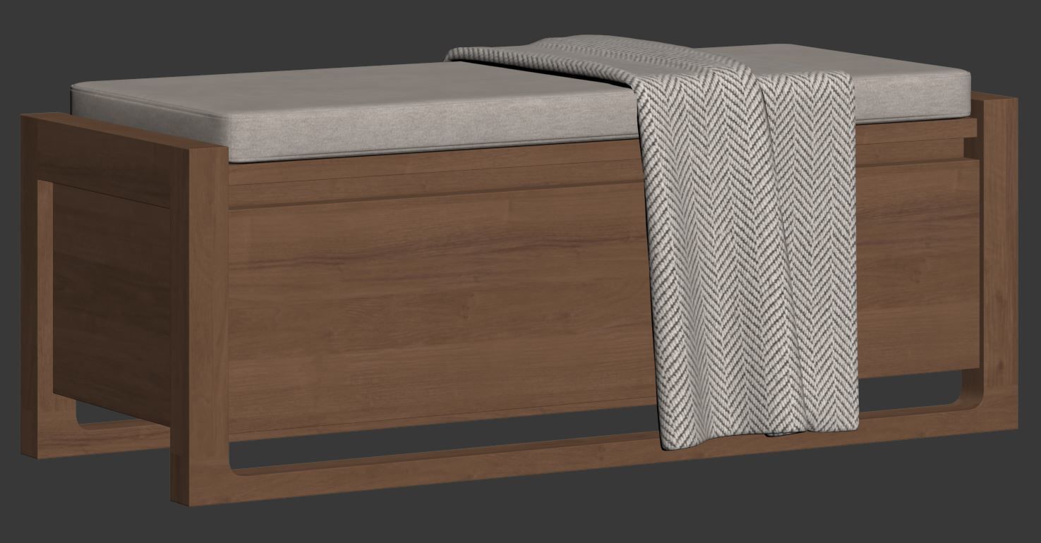 Matera Storage Bench Cushion by Design Within Reach 3D model_20