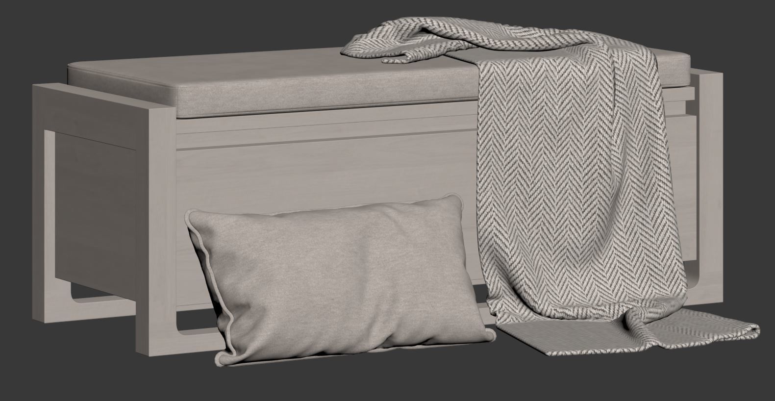 Matera Storage Bench Cushion by Design Within Reach 3D model_21