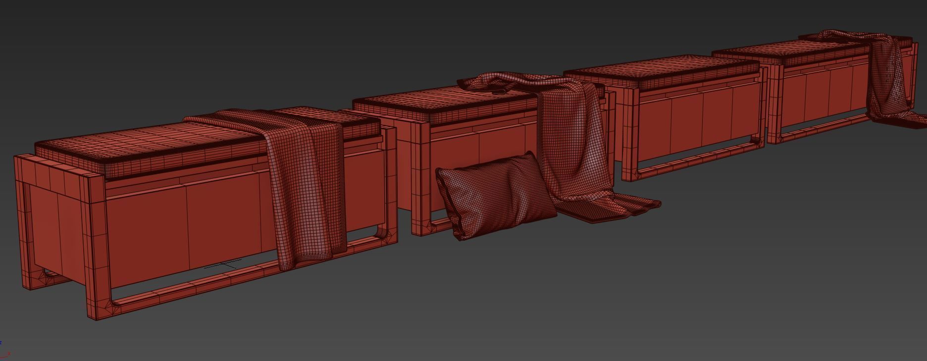 Matera Storage Bench Cushion by Design Within Reach 3D model_13