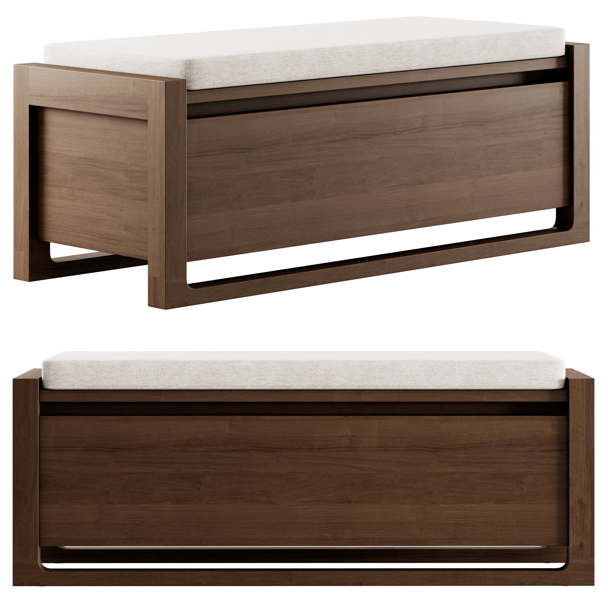 Matera Storage Bench Cushion by Design Within Reach 3D model_2