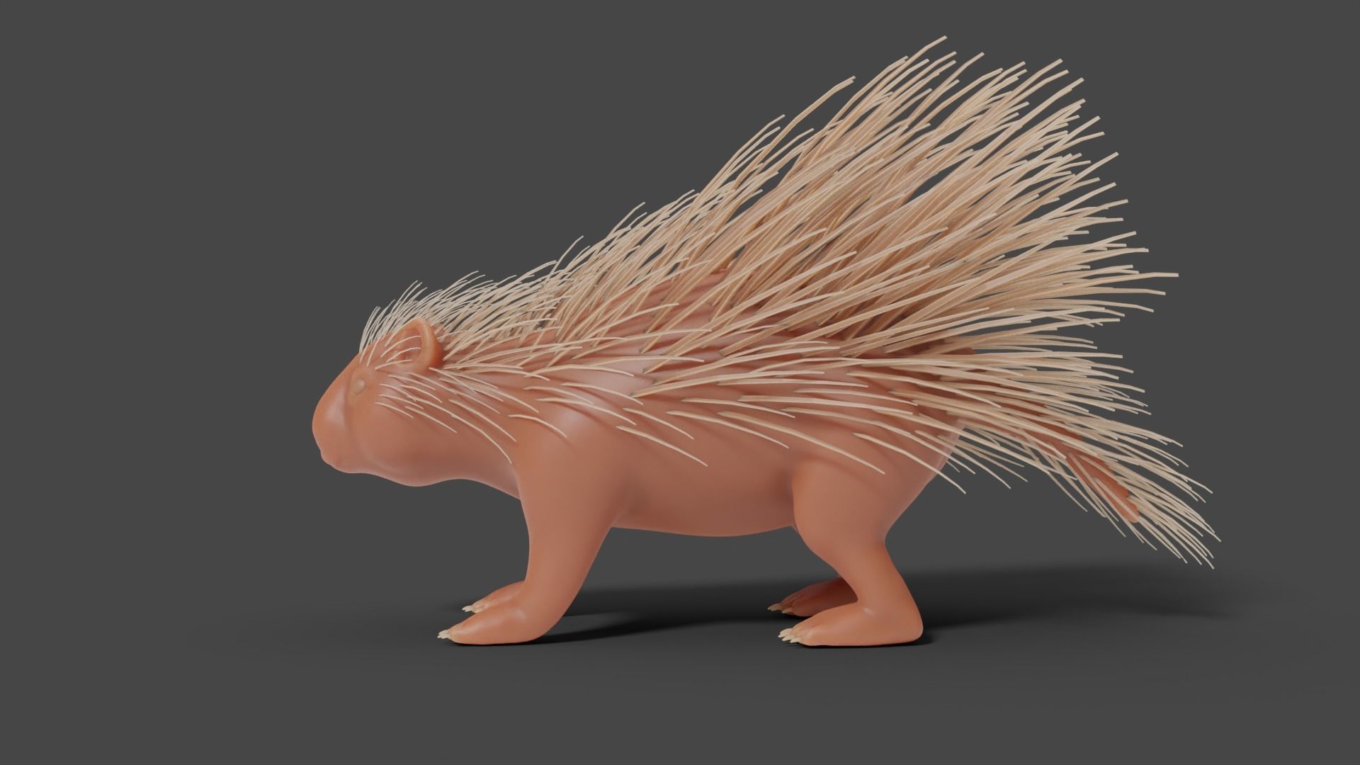 3D Porcupine Sculpture Model 3D model_2
