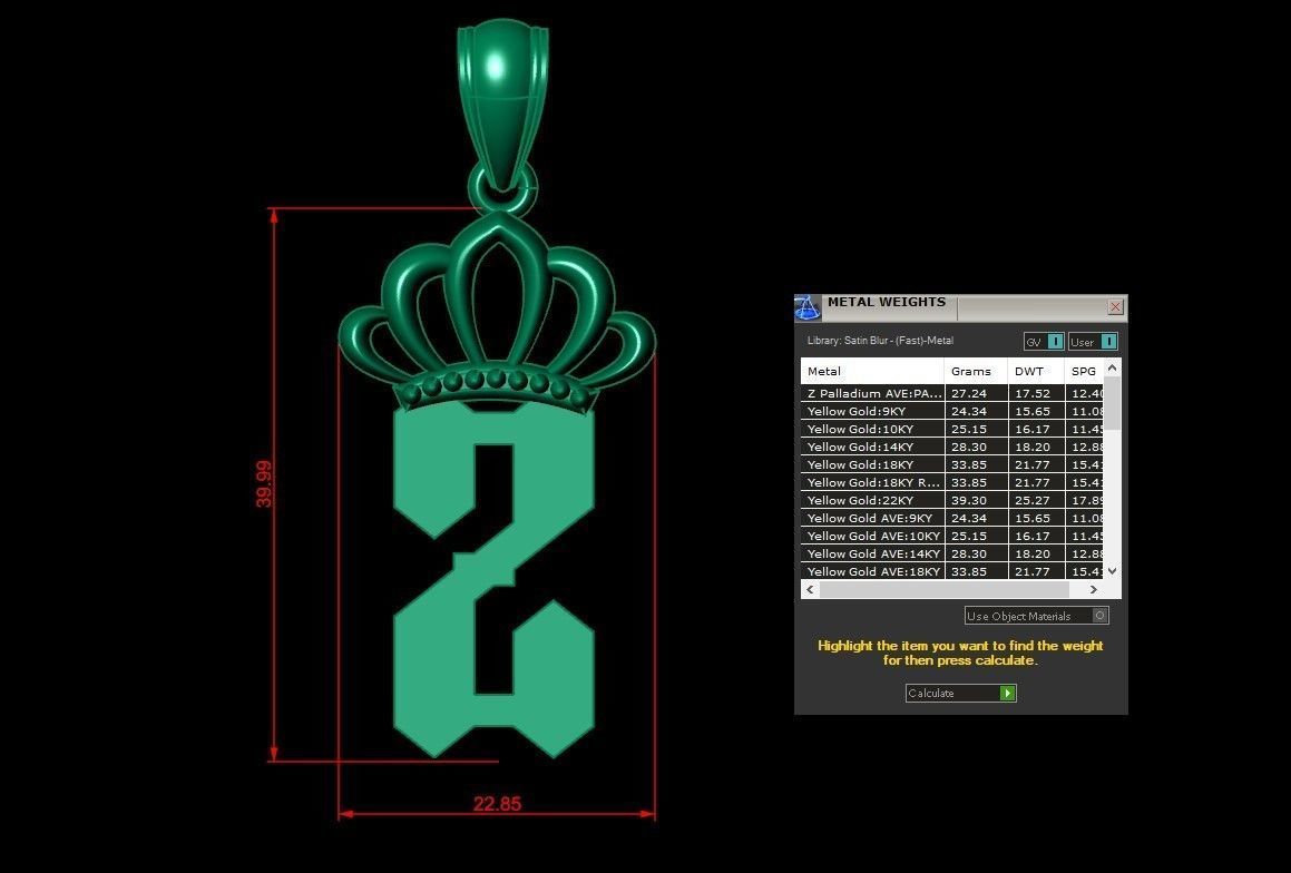 Z Pendant Jewelry version 7 Low-poly 3D model_1