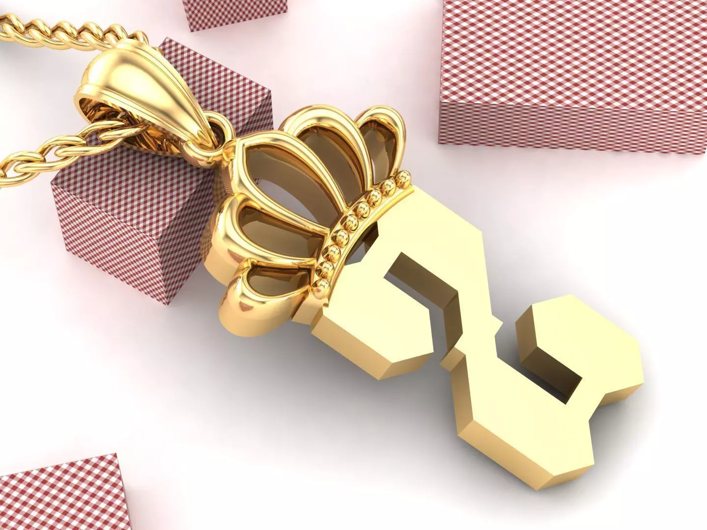 Z Pendant Jewelry version 7 Low-poly 3D model_0