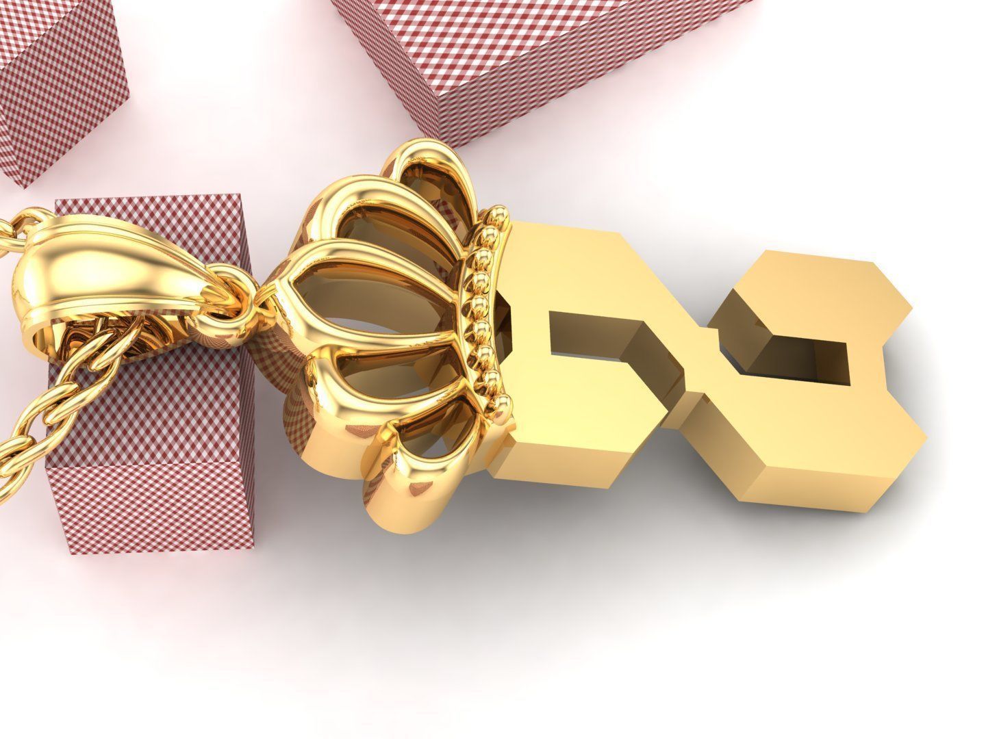 Z Pendant Jewelry version 7 Low-poly 3D model_4