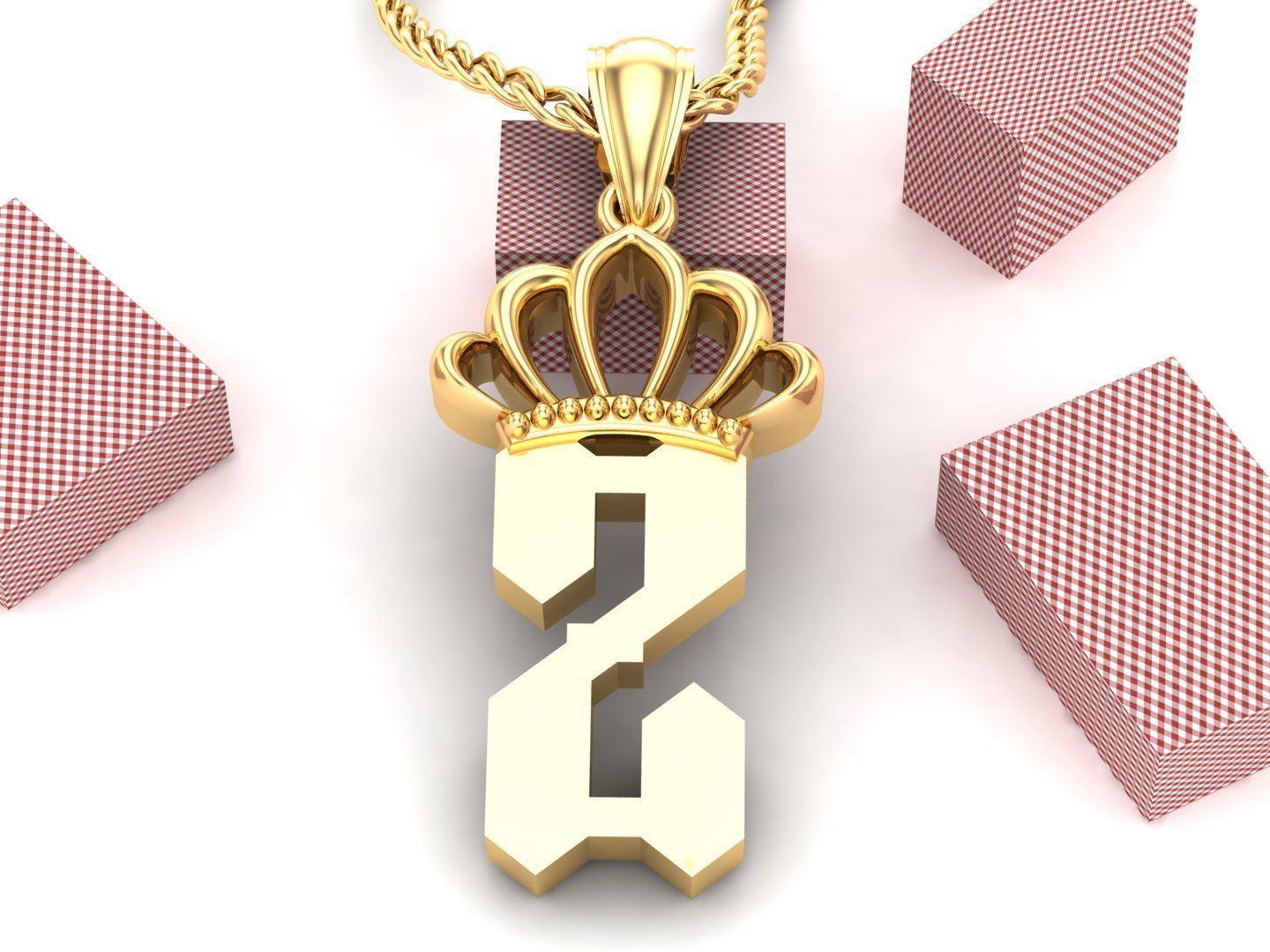 Z Pendant Jewelry version 7 Low-poly 3D model_2