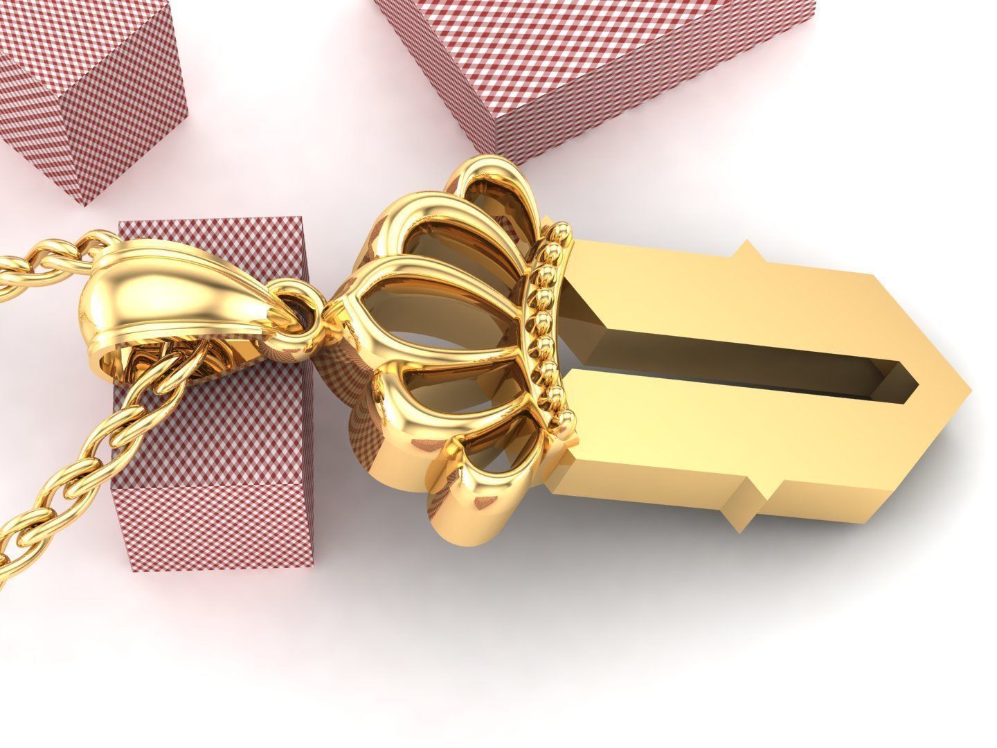 V Pendant Jewelry version 7 Low-poly 3D model_4