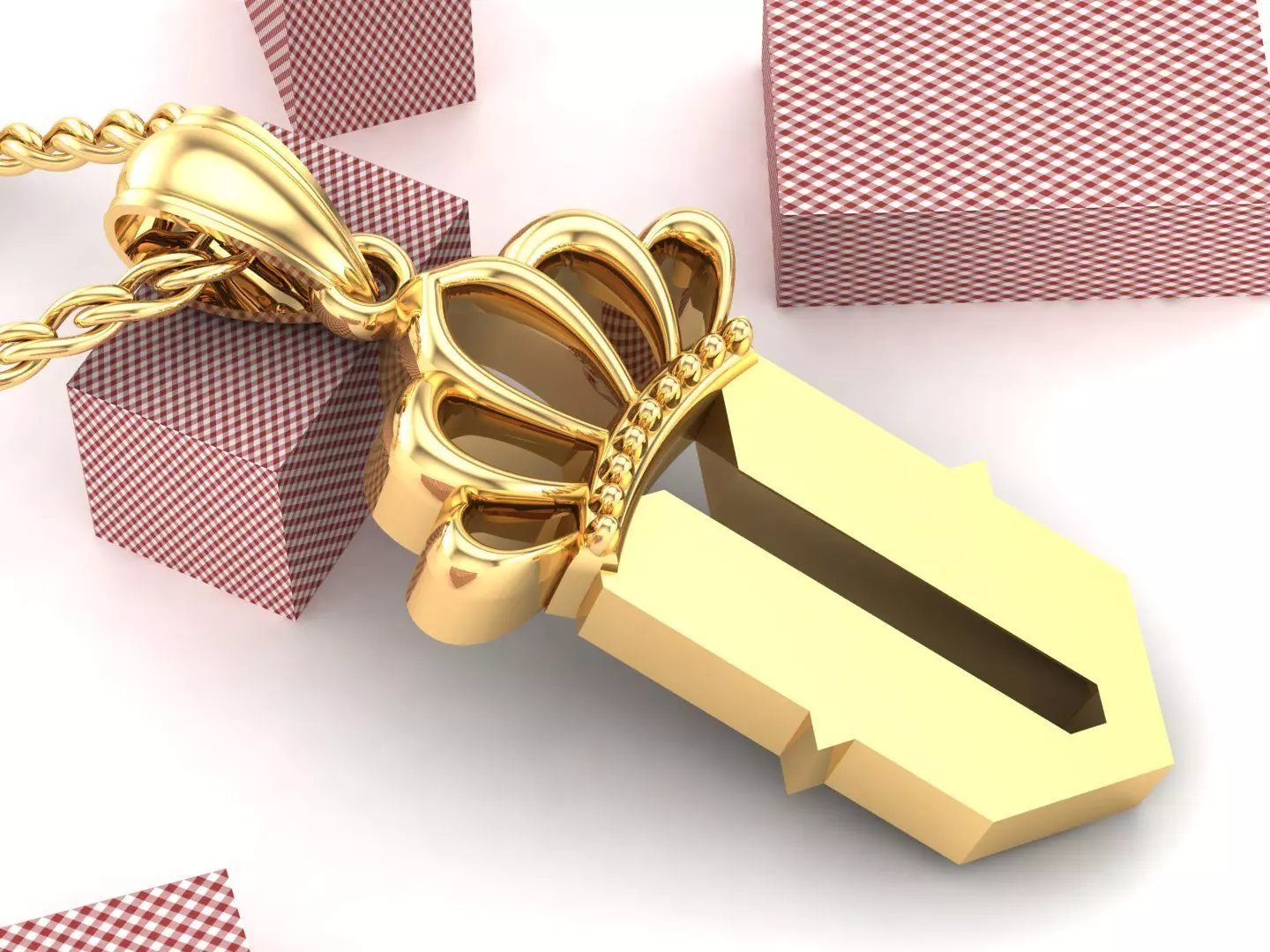 V Pendant Jewelry version 7 Low-poly 3D model_0