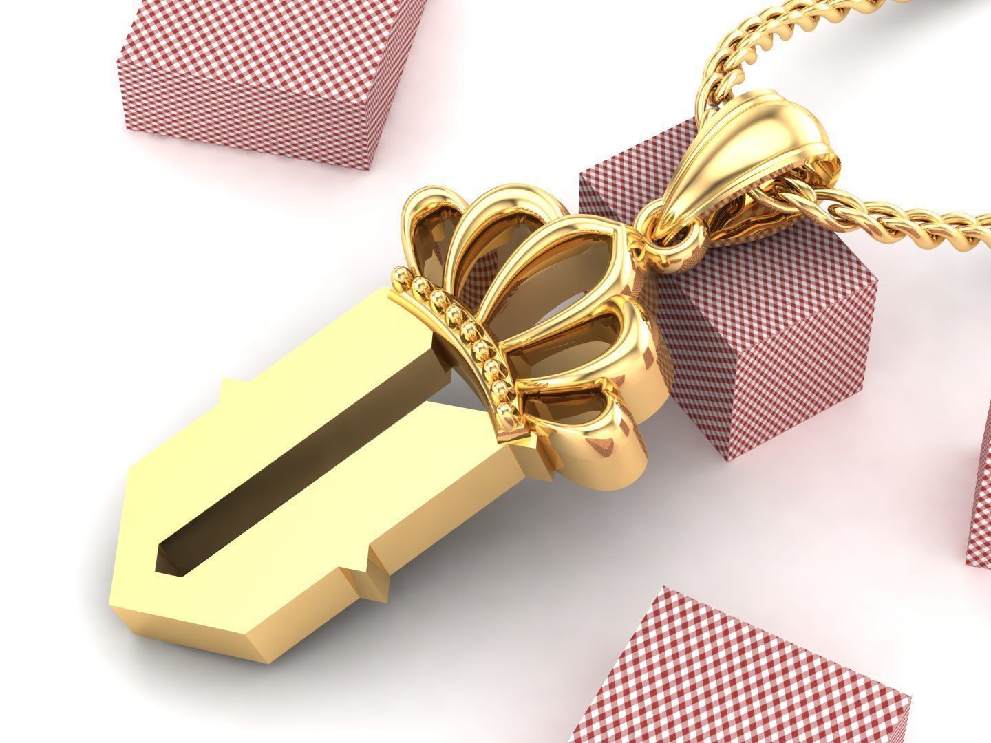 V Pendant Jewelry version 7 Low-poly 3D model_3