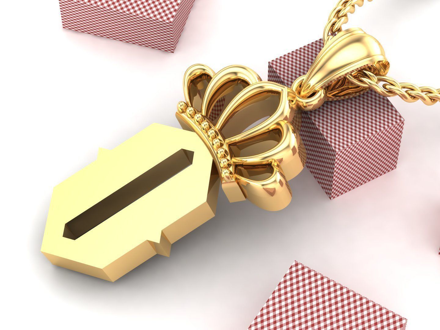 O Pendant Jewelry version 7 Low-poly 3D model_3