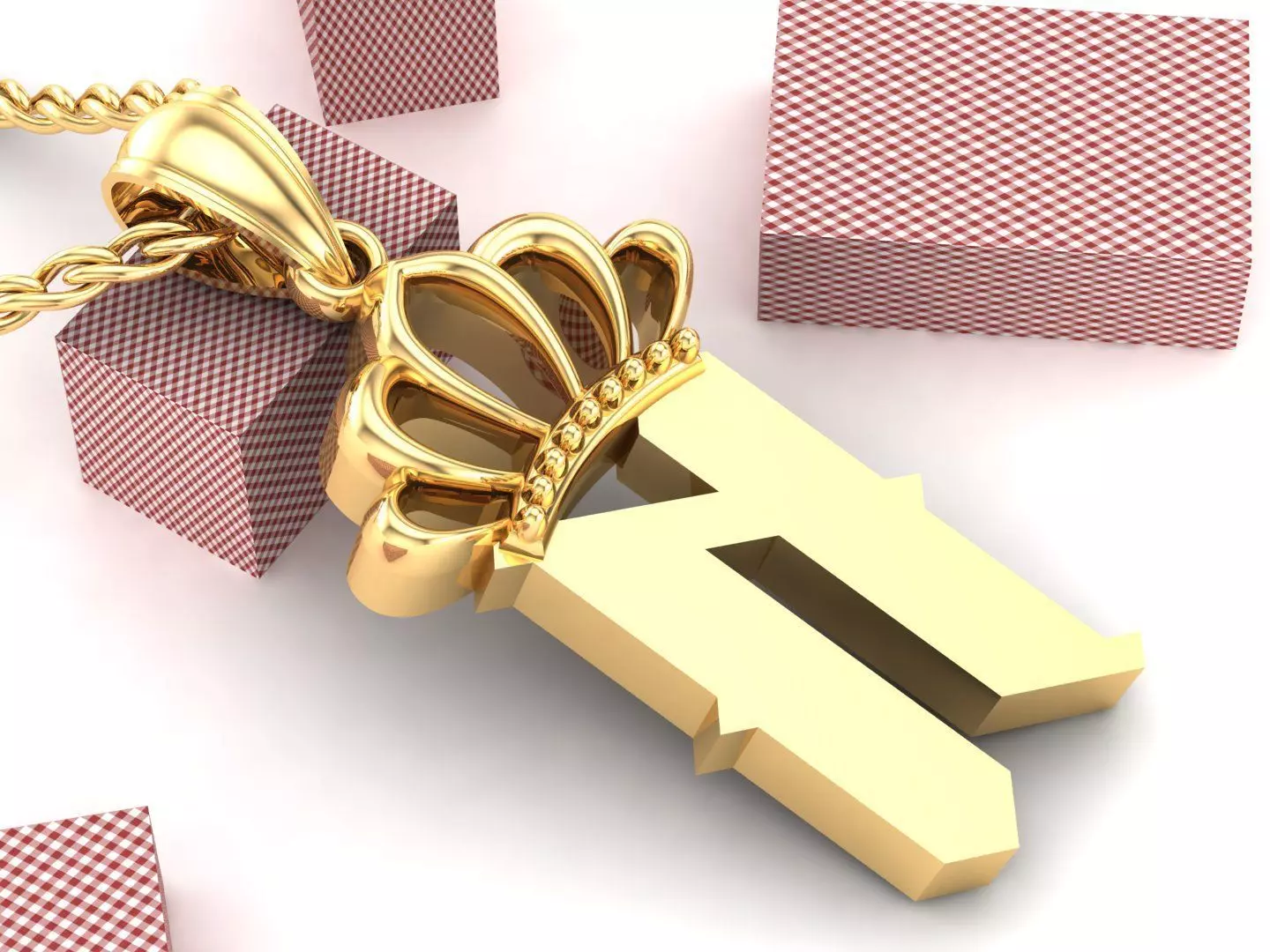 N Pendant Jewelry version 7 Low-poly 3D model_0